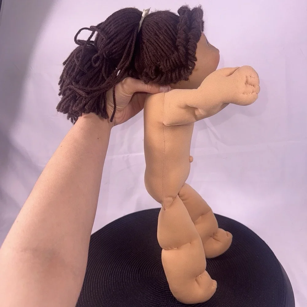 Vintage Cabbage Patch Kids Doll Xavier Roberts Signed Yarn Brown Hair Girl